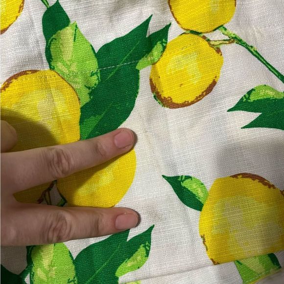 Sz 24 Nordstrom 1901 Button Front Lemon Print Dress - Picture 9 of 12